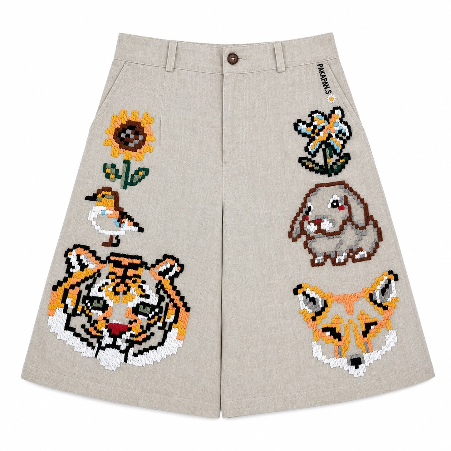 Unisex Pixel Tiger Shorts