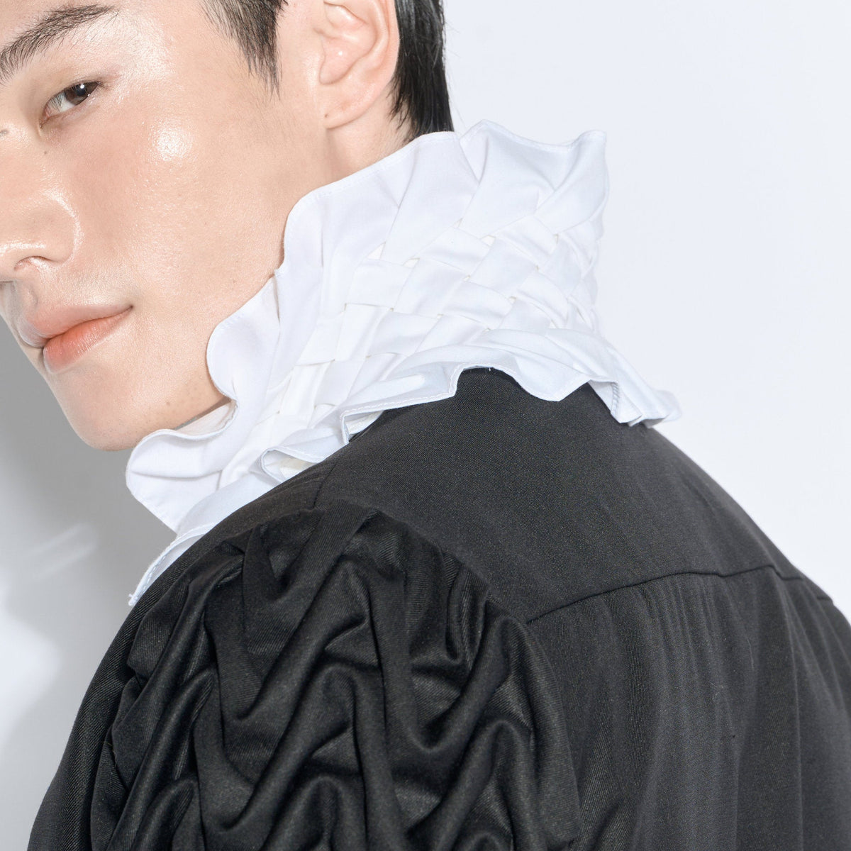 Smocked Cotton Detachable Collar