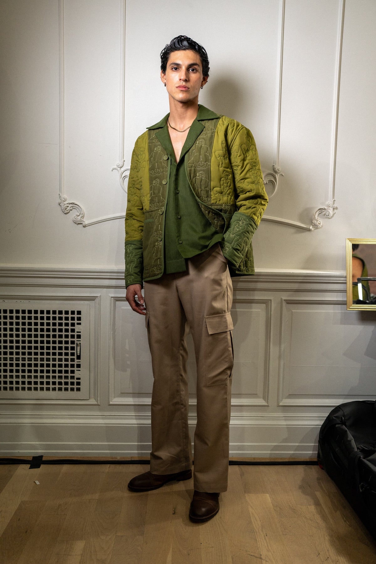Nude Embroidery Down Jacket