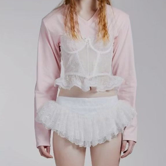 Cotton Candy layered bustier top