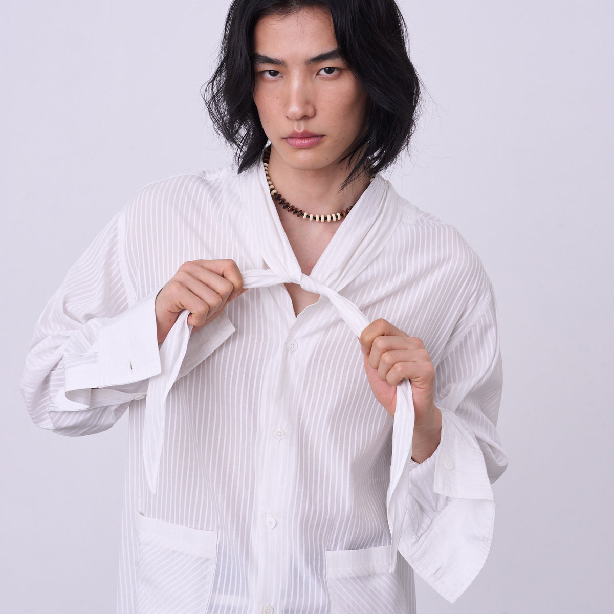 SUMMER BOW COLLAR SHIRT