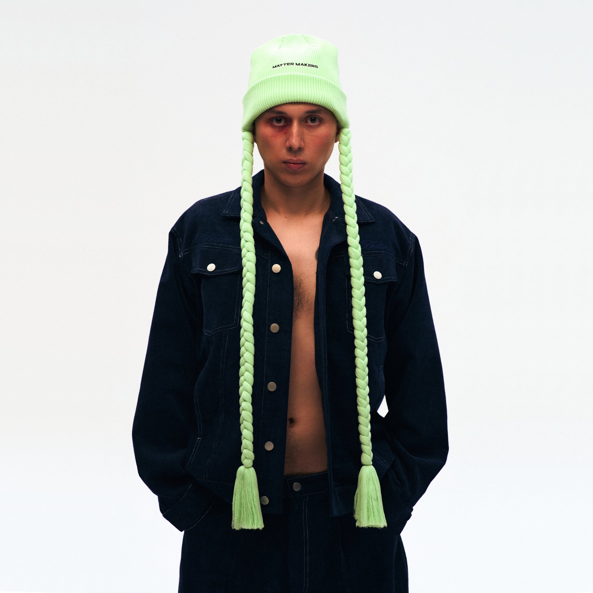 Braid Beanie Light green