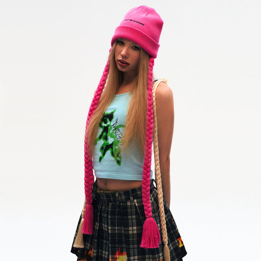 Braid Beanie Pink