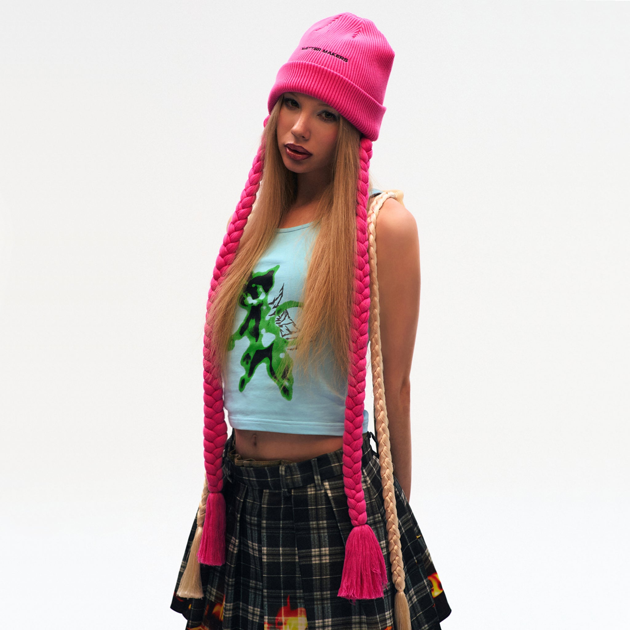 Braid Beanie Pink