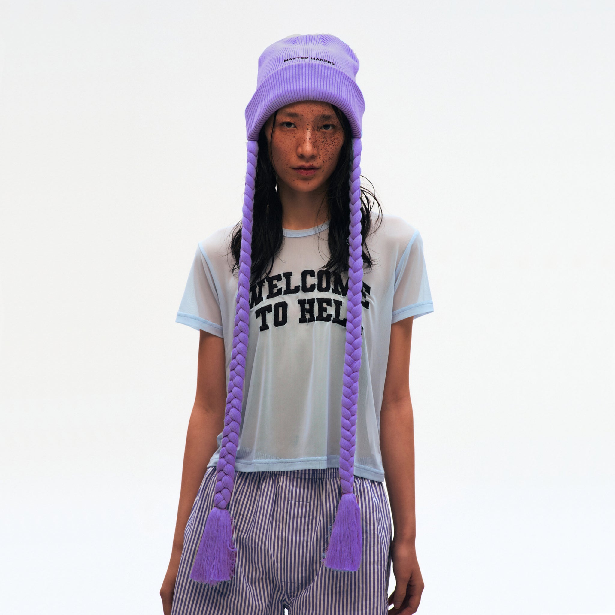 Braid Beanie Purple