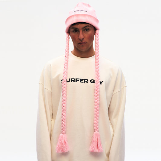 Braid Beanie Light Pink