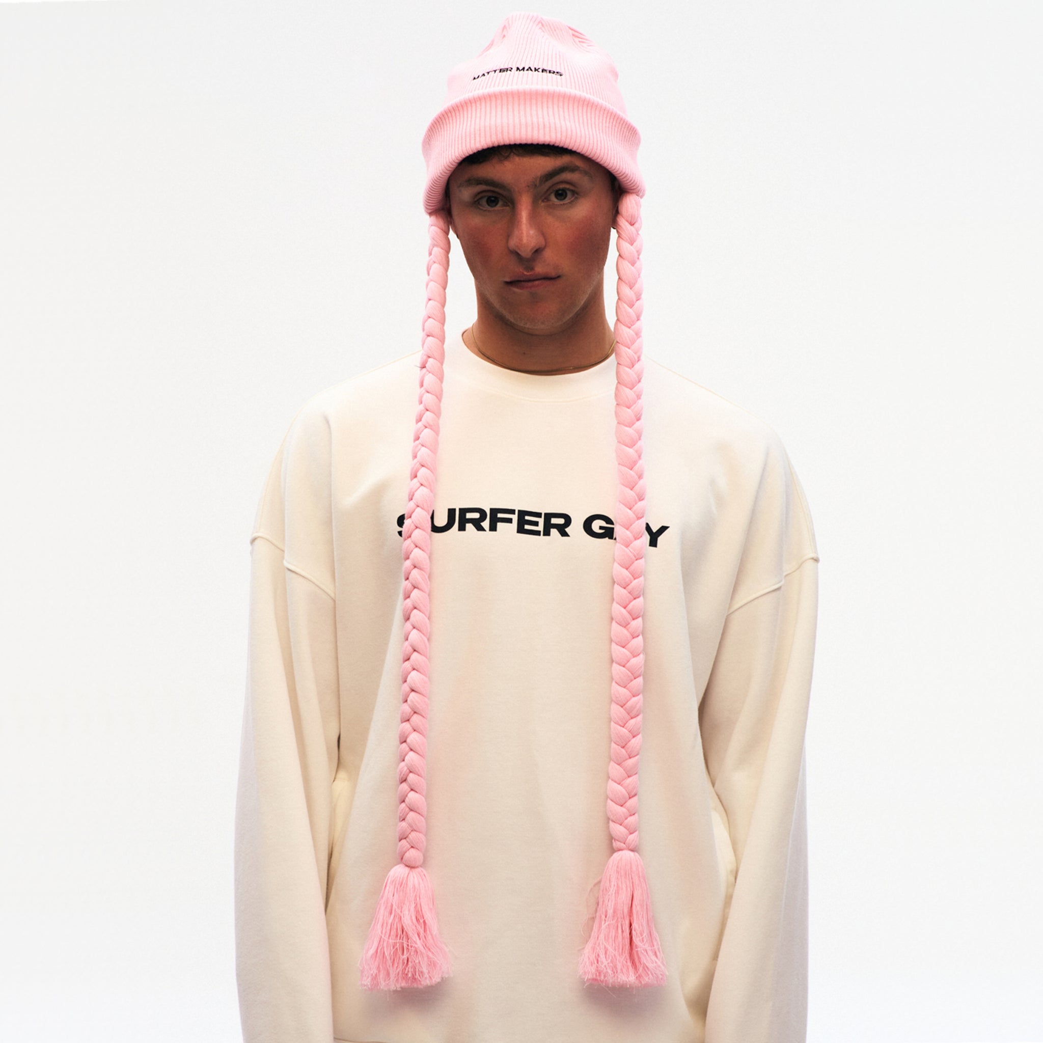Braid Beanie Light Pink