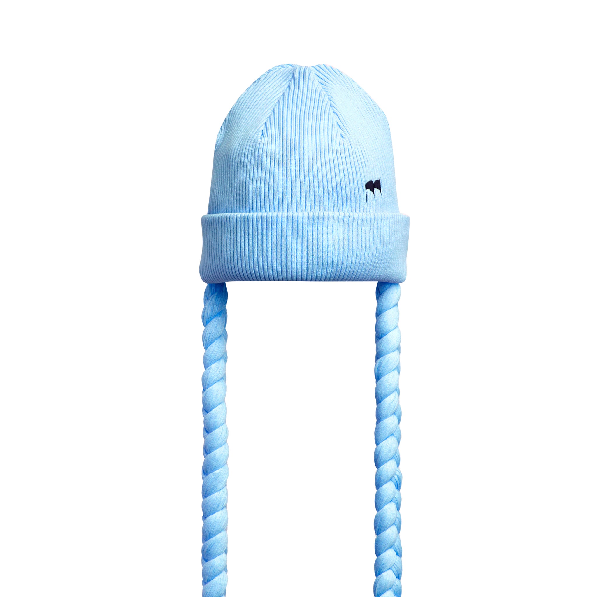 Braid Beanie Light blue