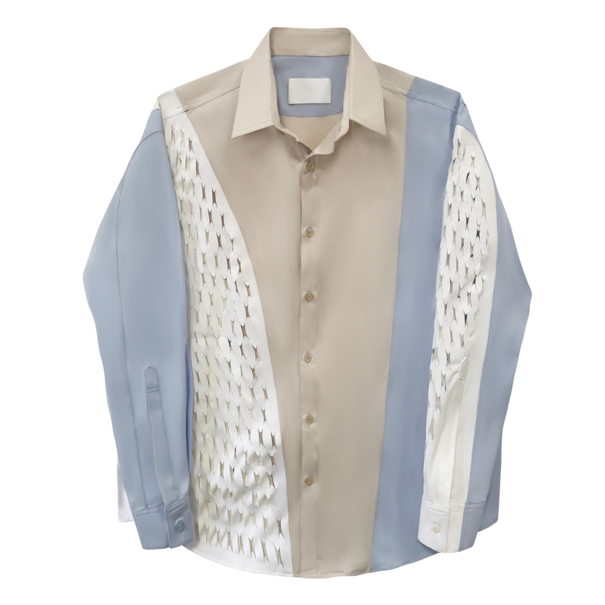 Multi-color Paneled shirt blue white