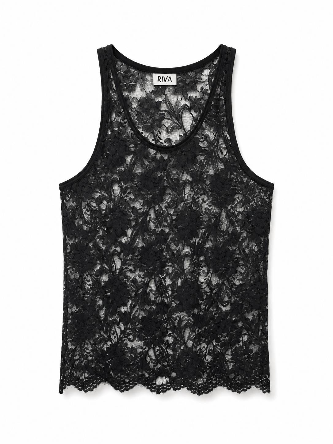 Longline Lace BlackTank Top