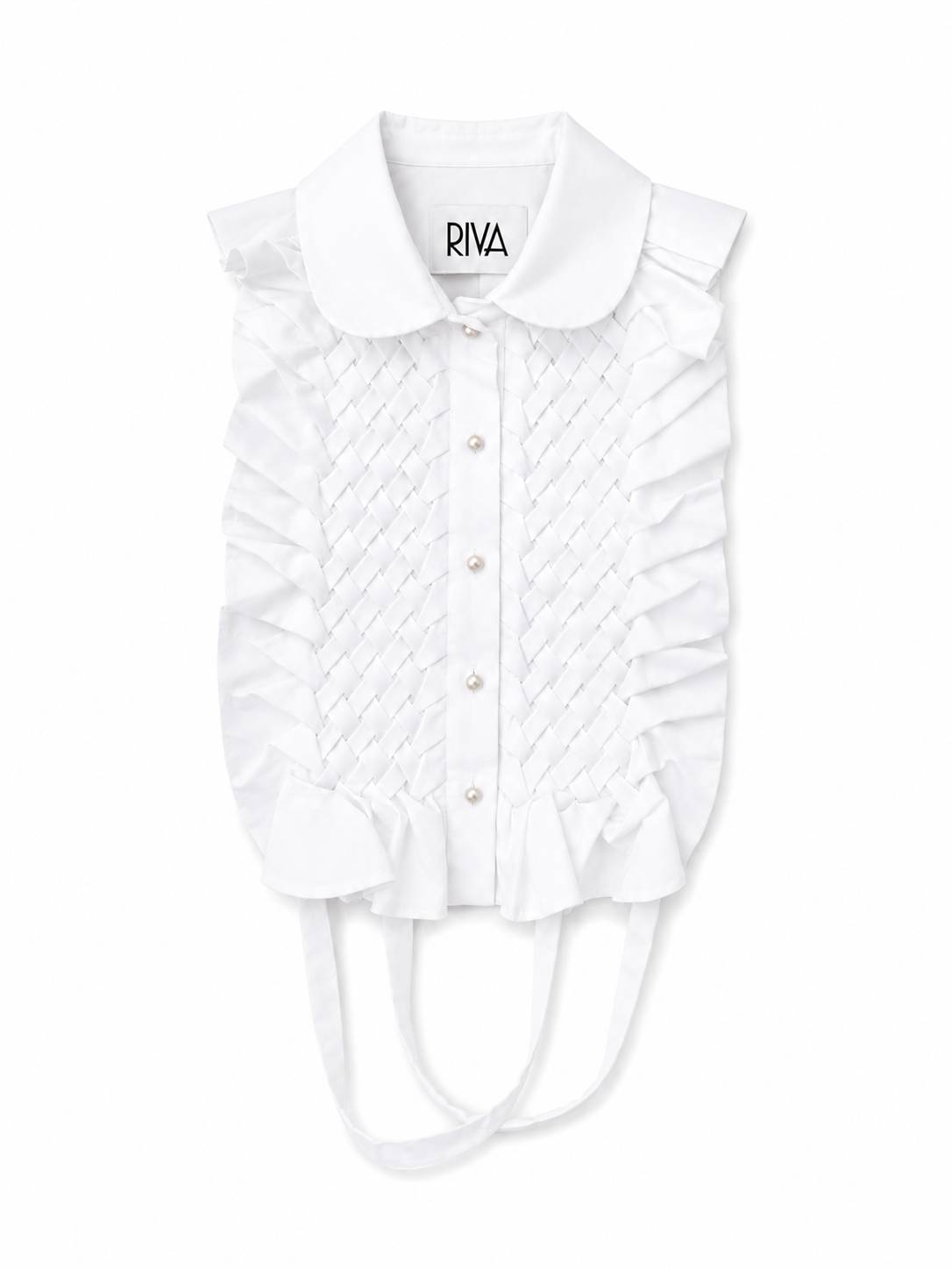 Detachable Smocked Shirt Collar