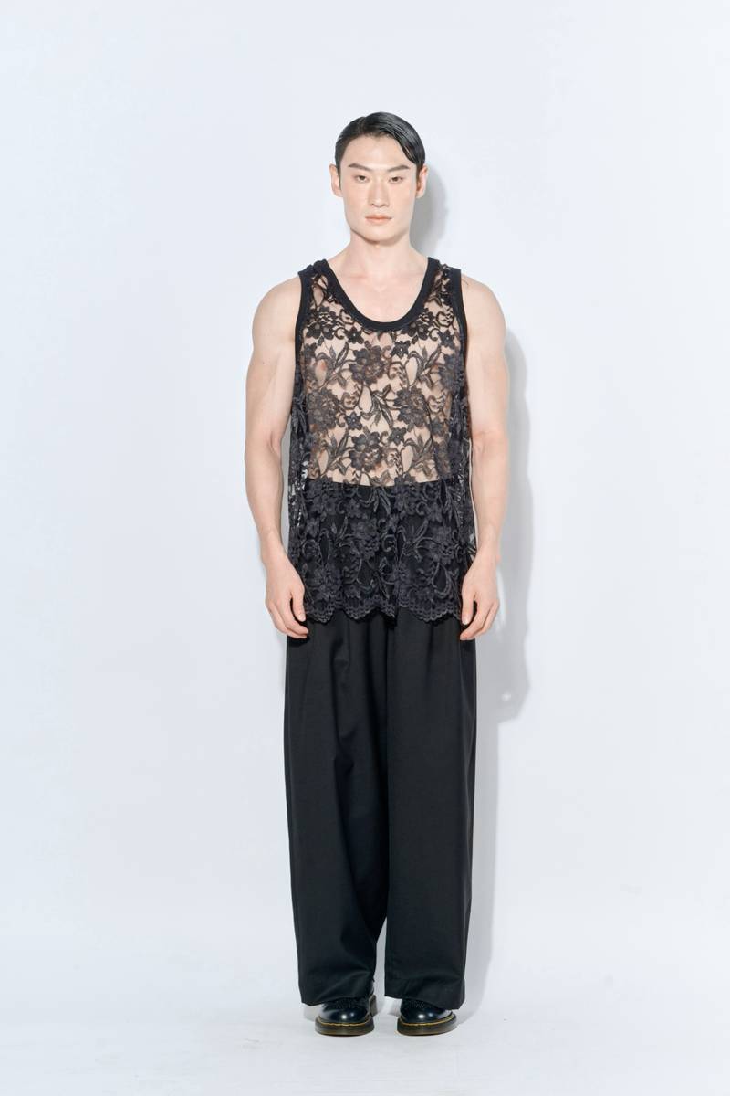 Longline Lace BlackTank Top