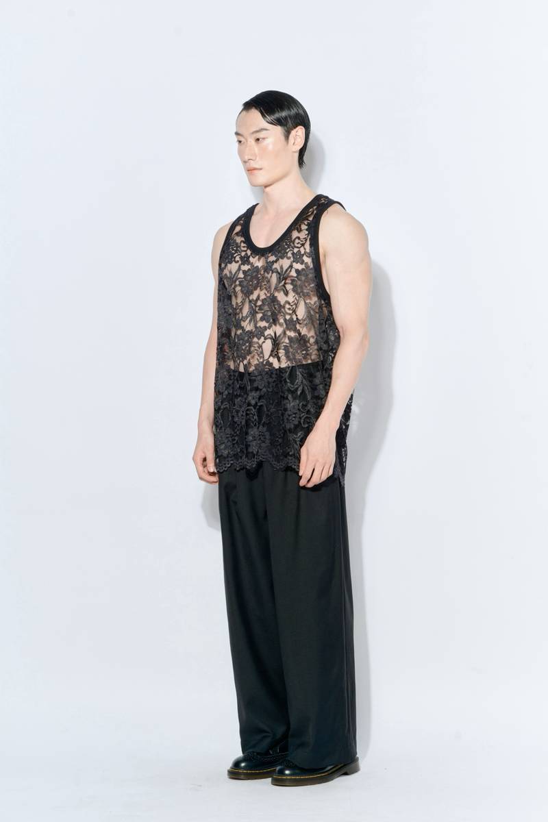 Longline Lace BlackTank Top