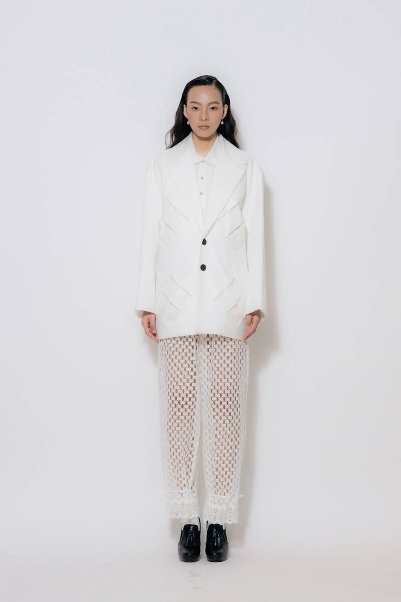 Embroidered Adjustable-Hem Pants