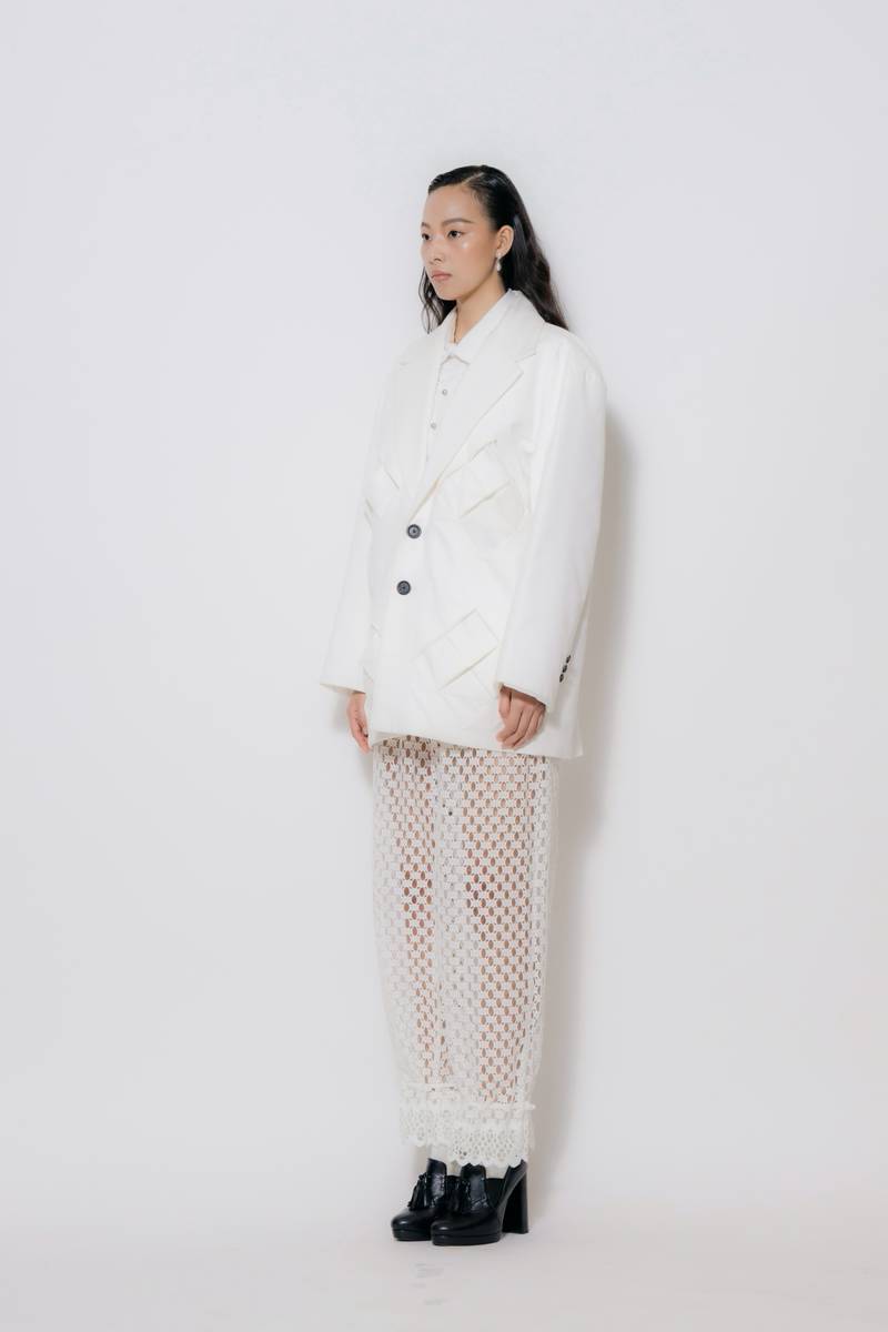 Embroidered Adjustable-Hem Pants
