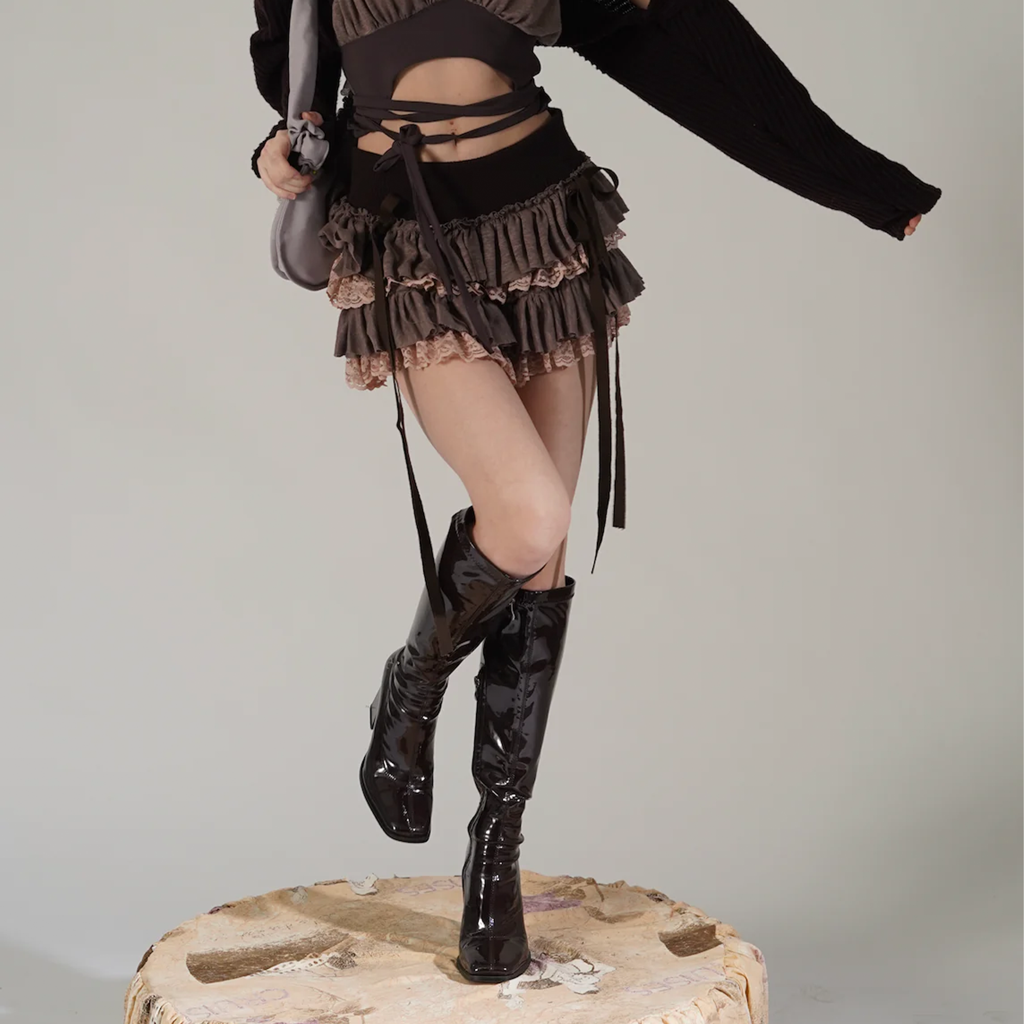 Brown rag doll tutu skirt