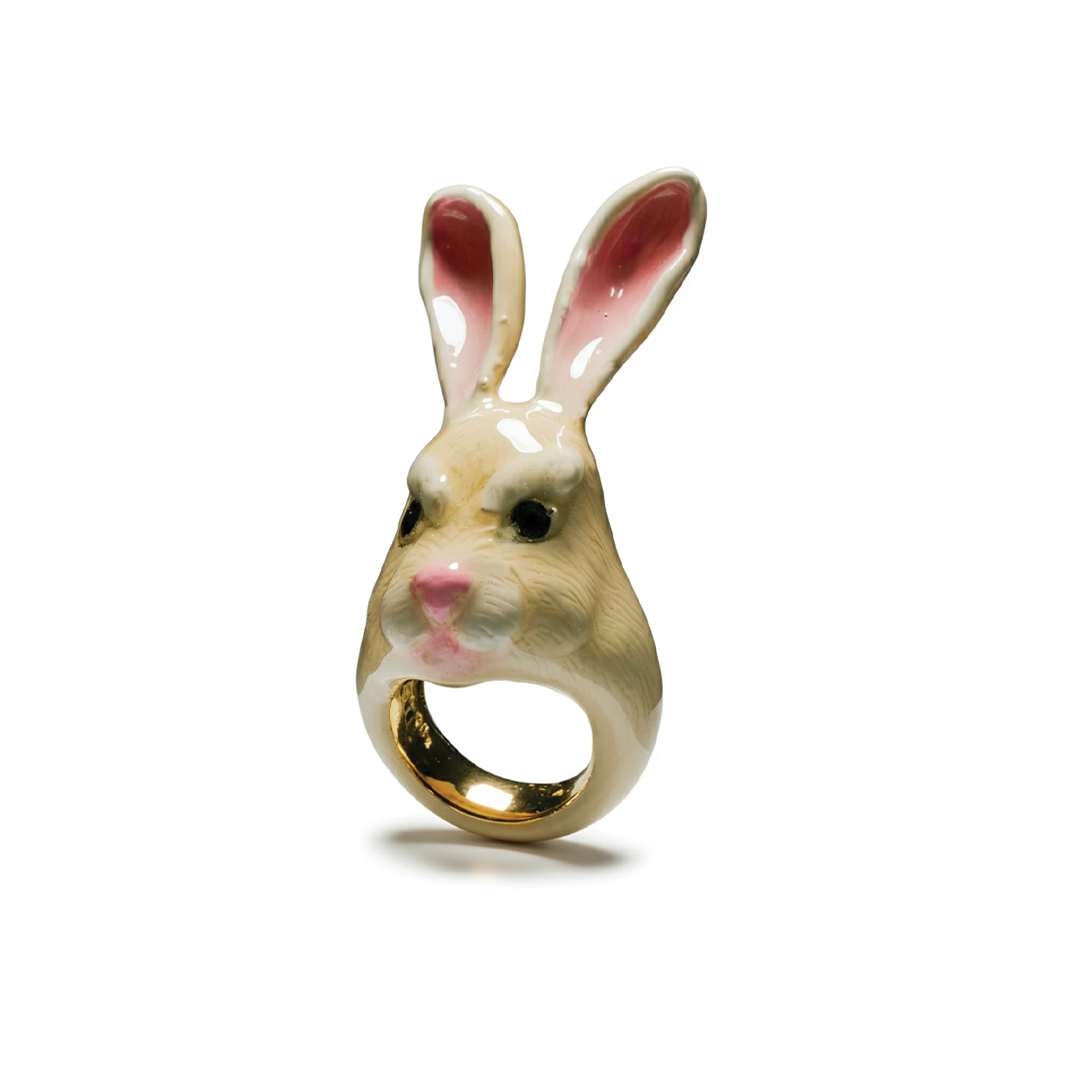 CERAMIC RABBIT RING