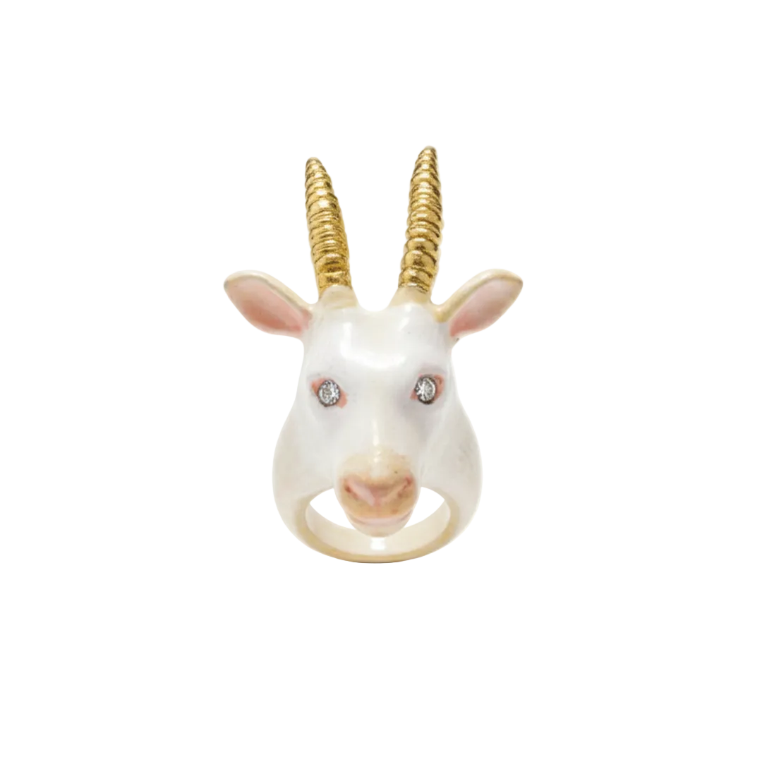 CERAMIC GOAT RING