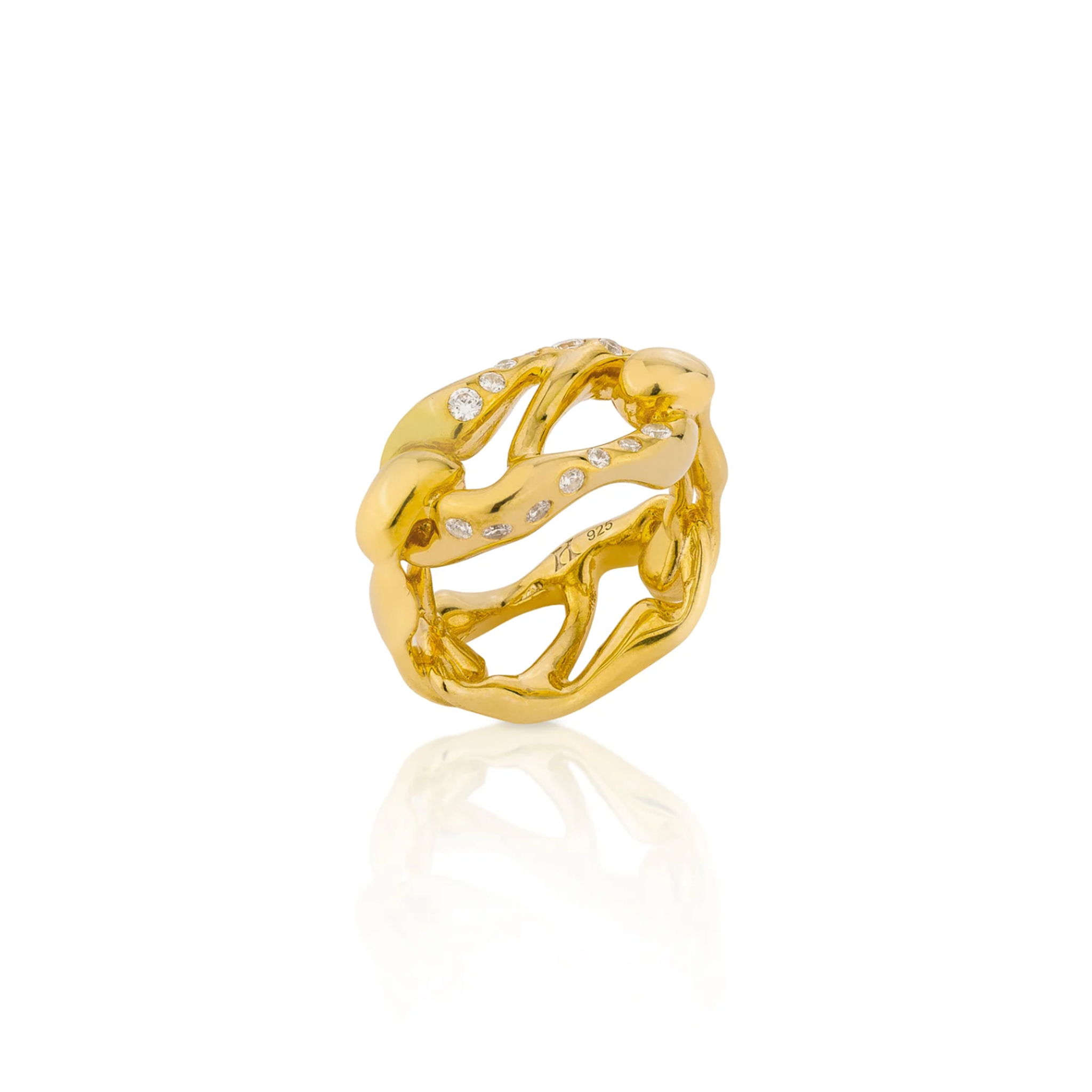 HOJ Signature Chain Horizontal Ring-Gold