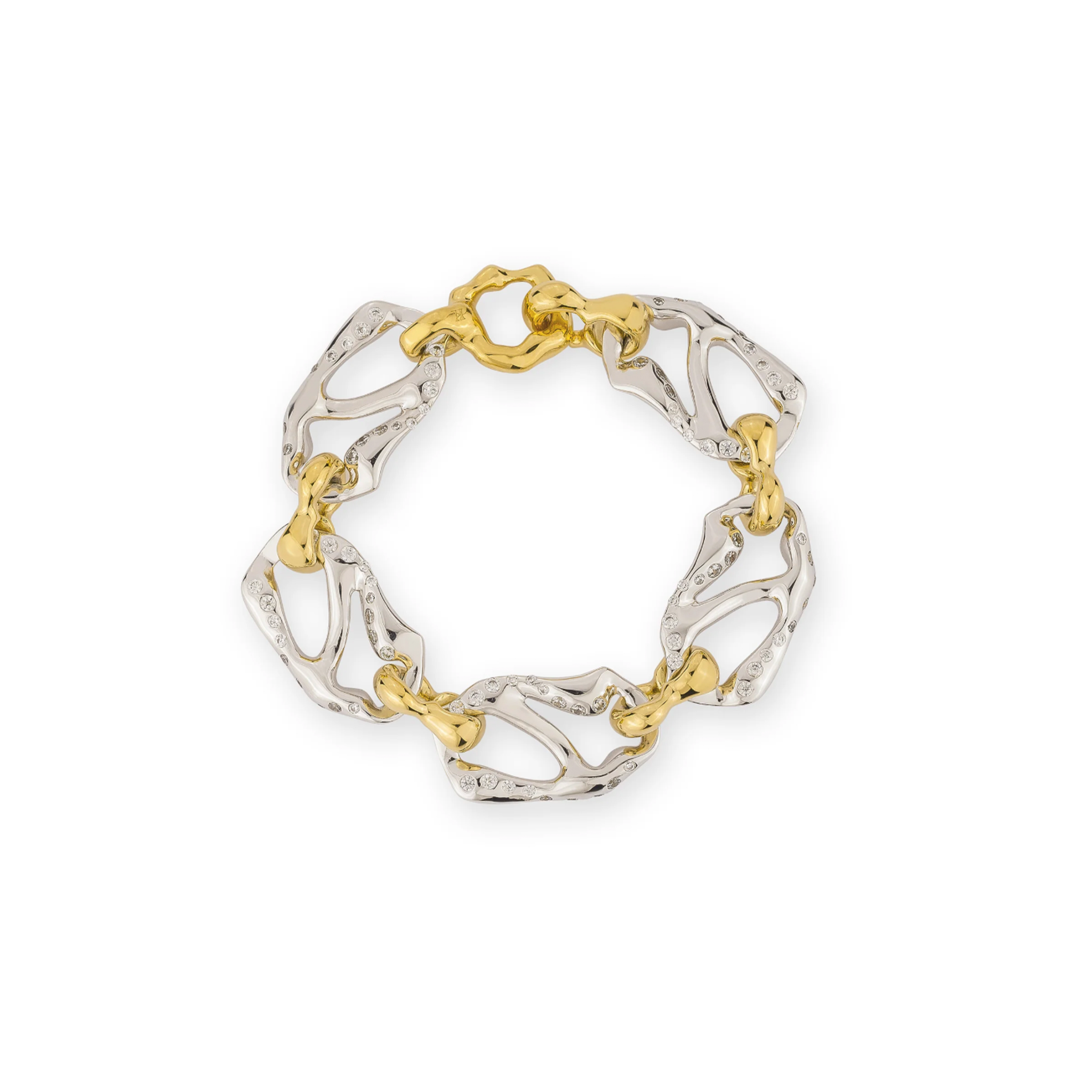 HOJ Signature Chain Bracelet -White Gold & 18k Gold