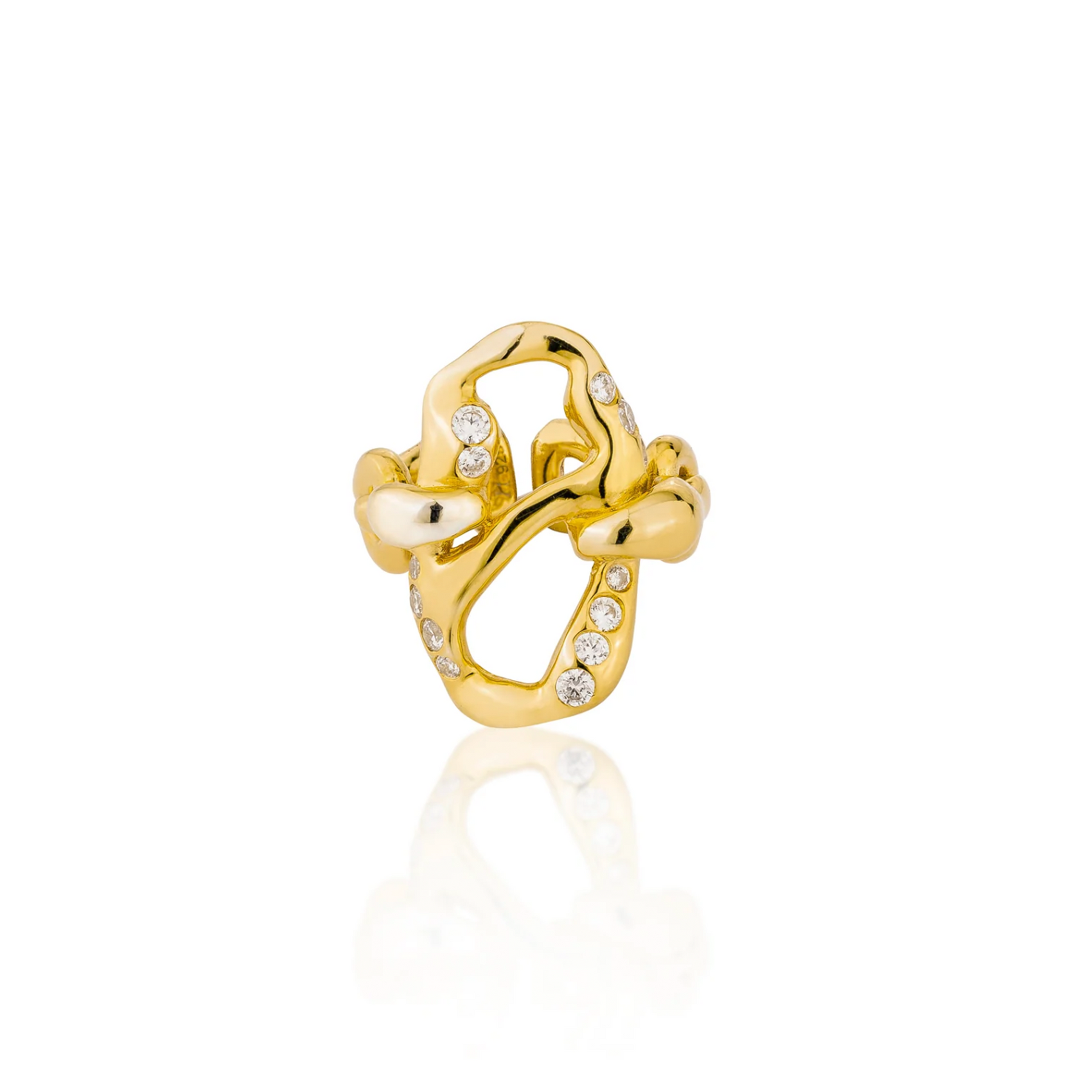 HOJ Signature Chain Vertical Ring-18k Gold