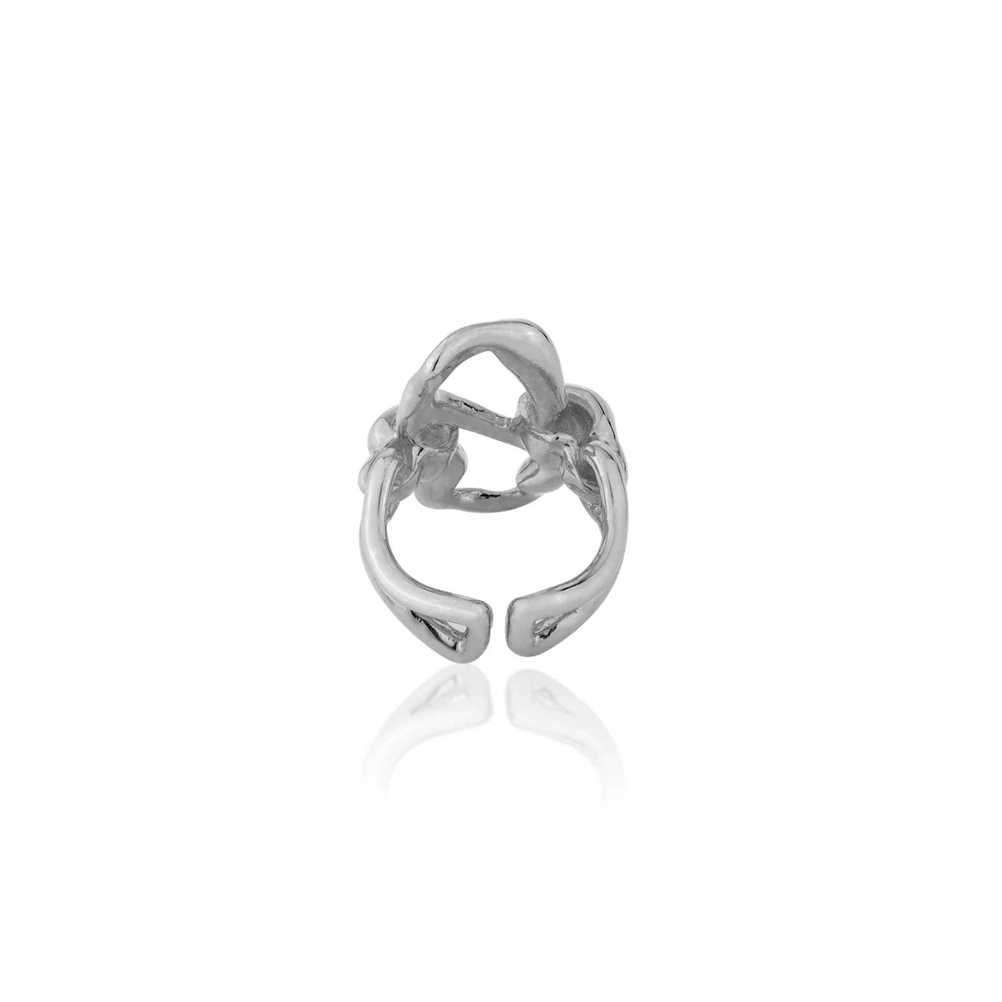 HOJ Signature Chain Vertical Ring-White gold