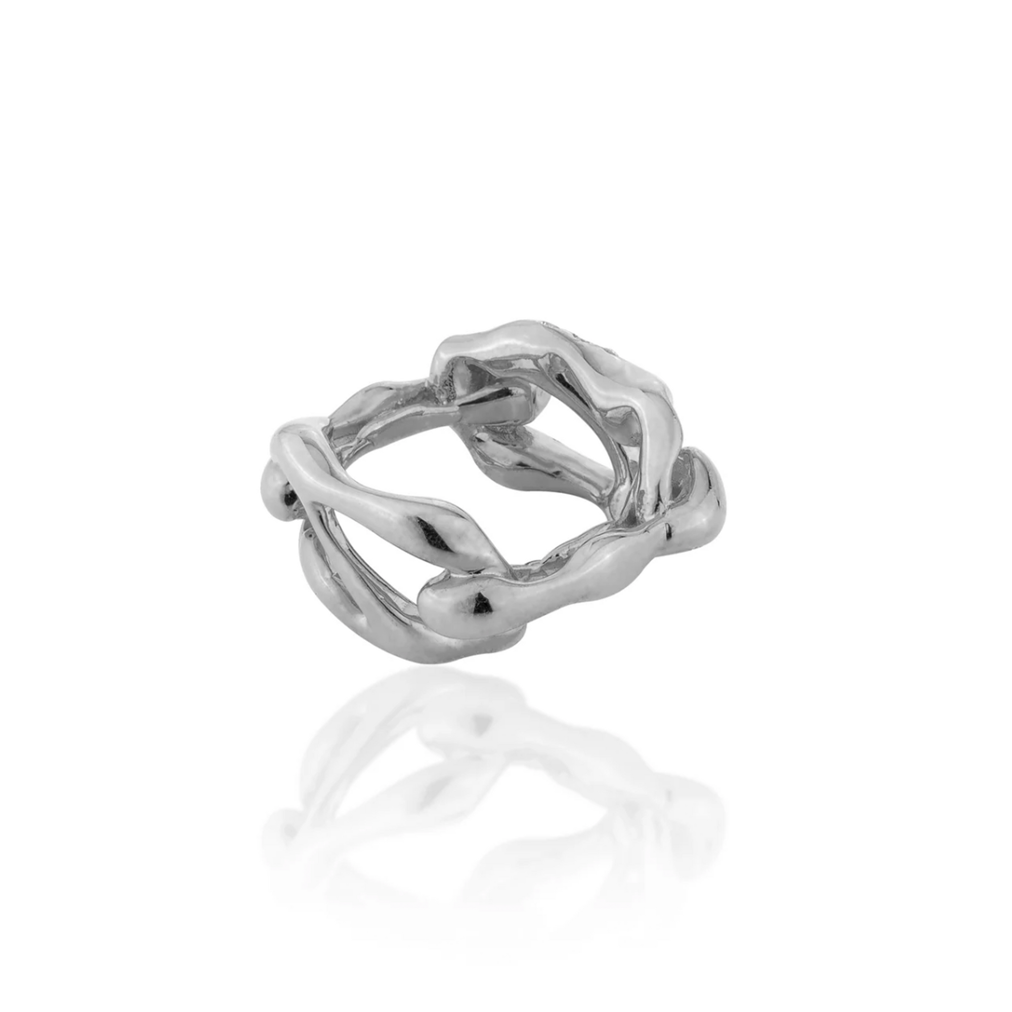 HOJ Signature Chain Horizontal Ring-WhiteGold