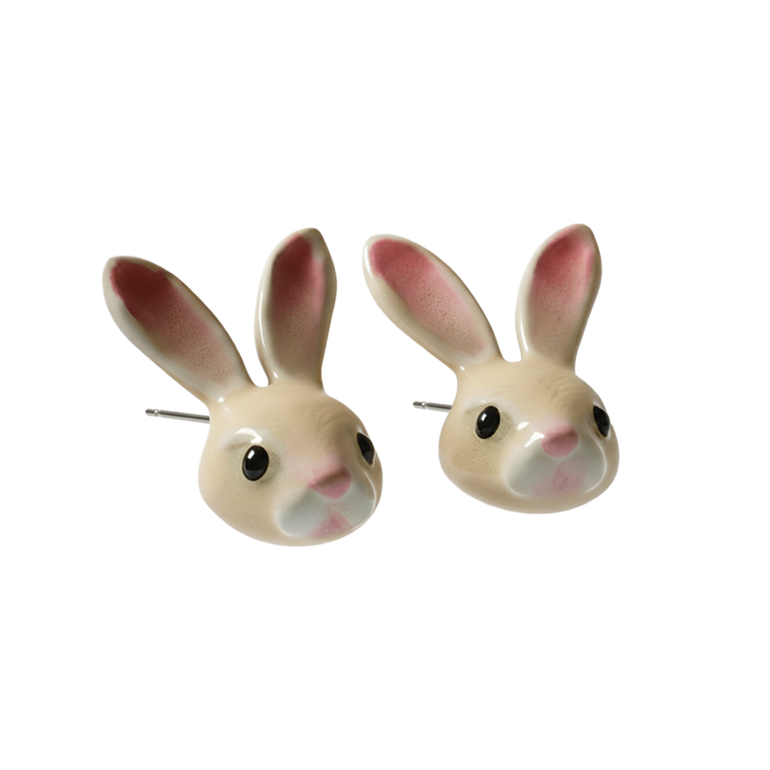 CERAMIC RABBIT EARRING