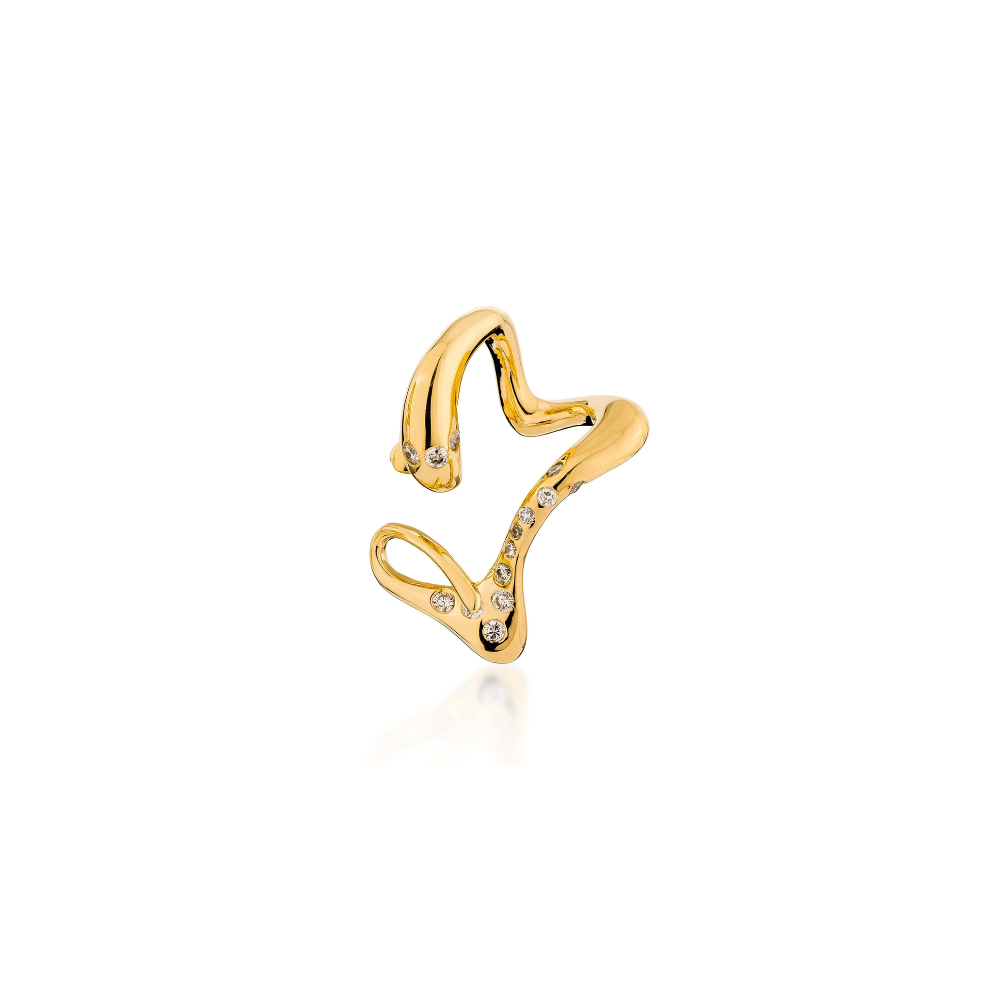 Flux Cuff Earring-Gold