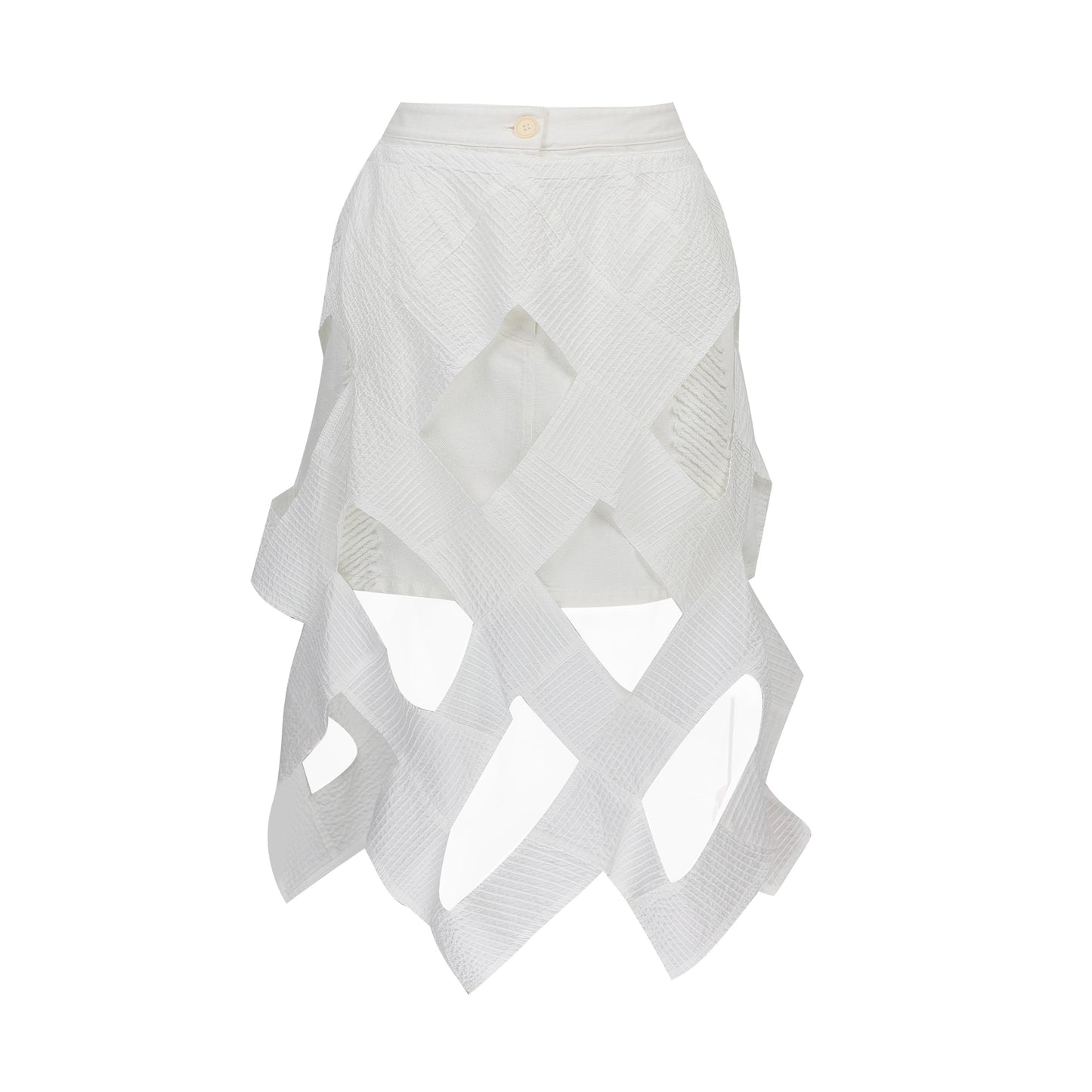 White Structured Layer Skirt