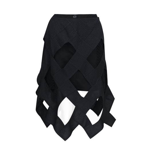 Black Structured Layer Skirt