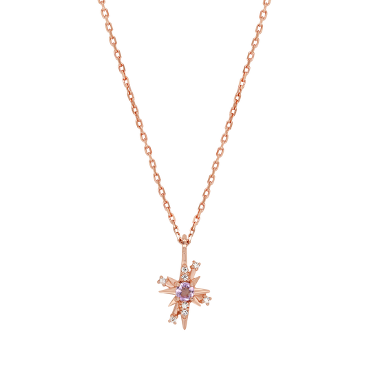 Amethyst 12 Fortune Star Necklace
