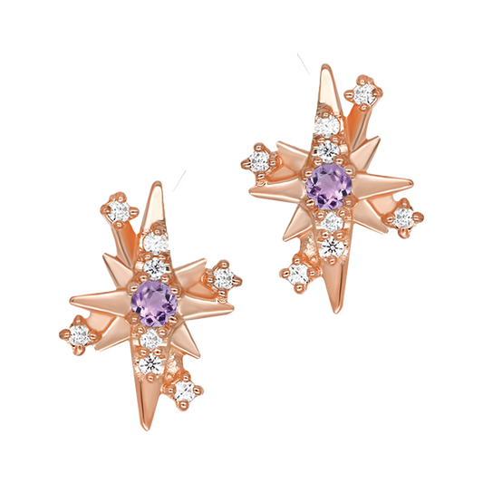 Amethyst Fortune Star Earring