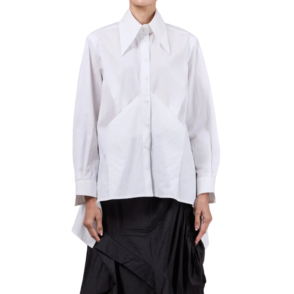 Point Collar Geometric Shirt