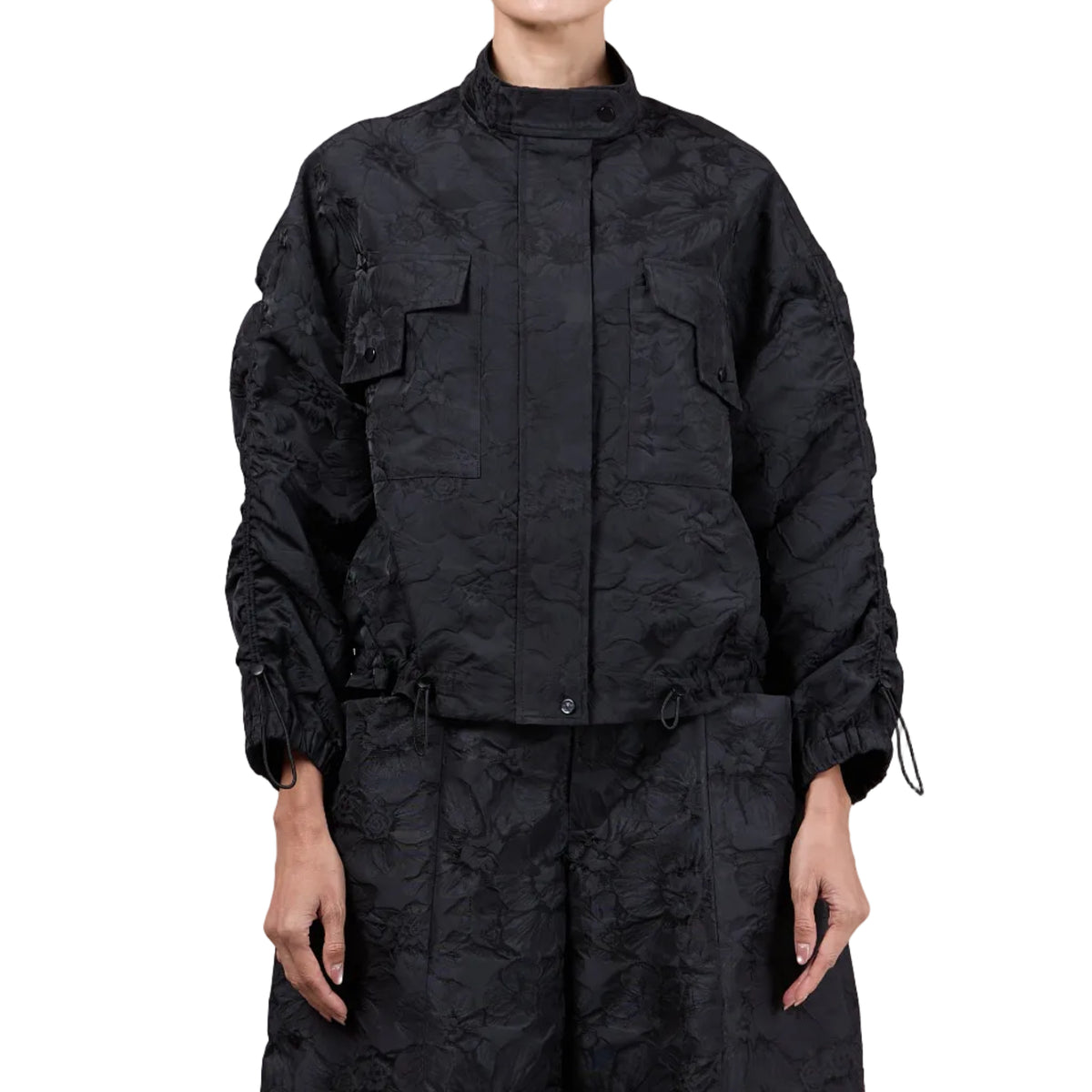 Flower Jacquard Bomber Jacket