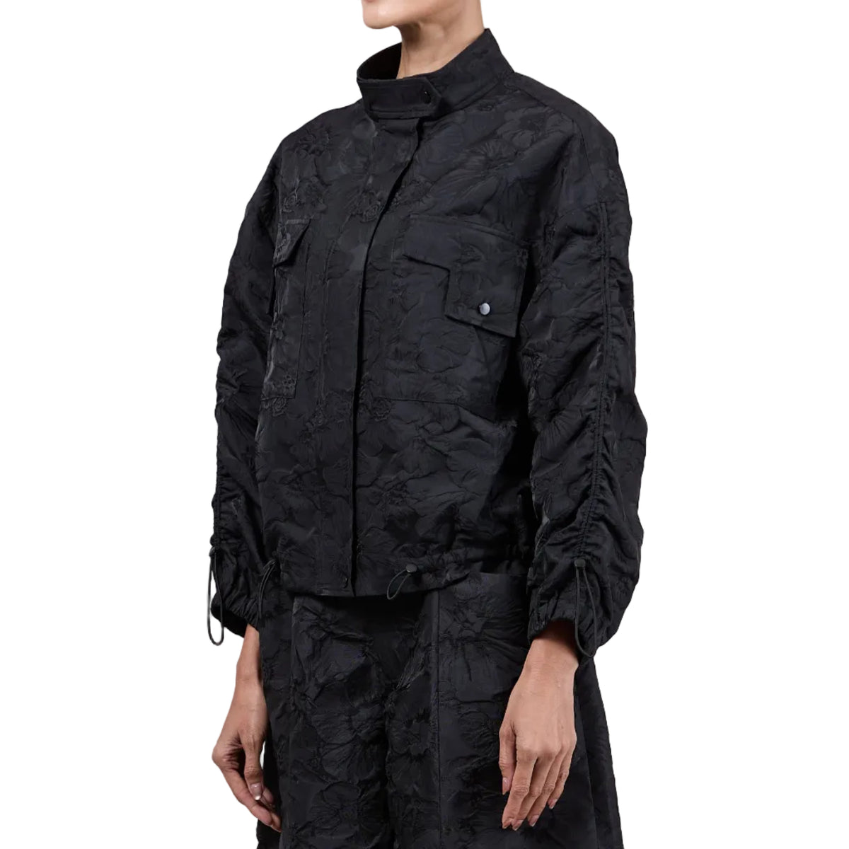 Flower Jacquard Bomber Jacket