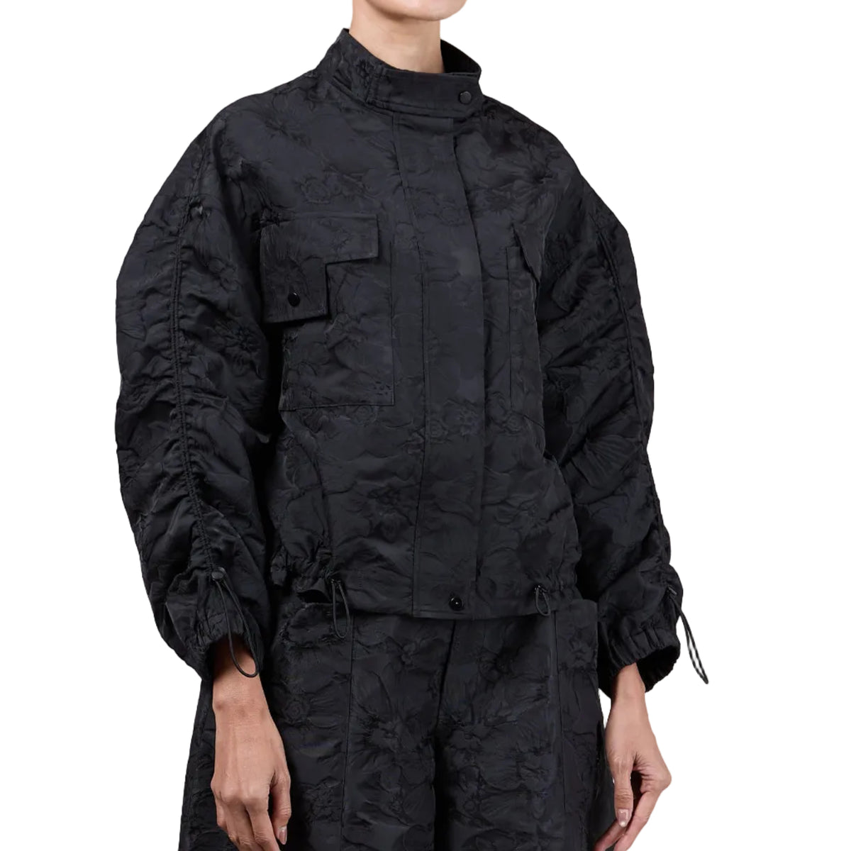 Flower Jacquard Bomber Jacket