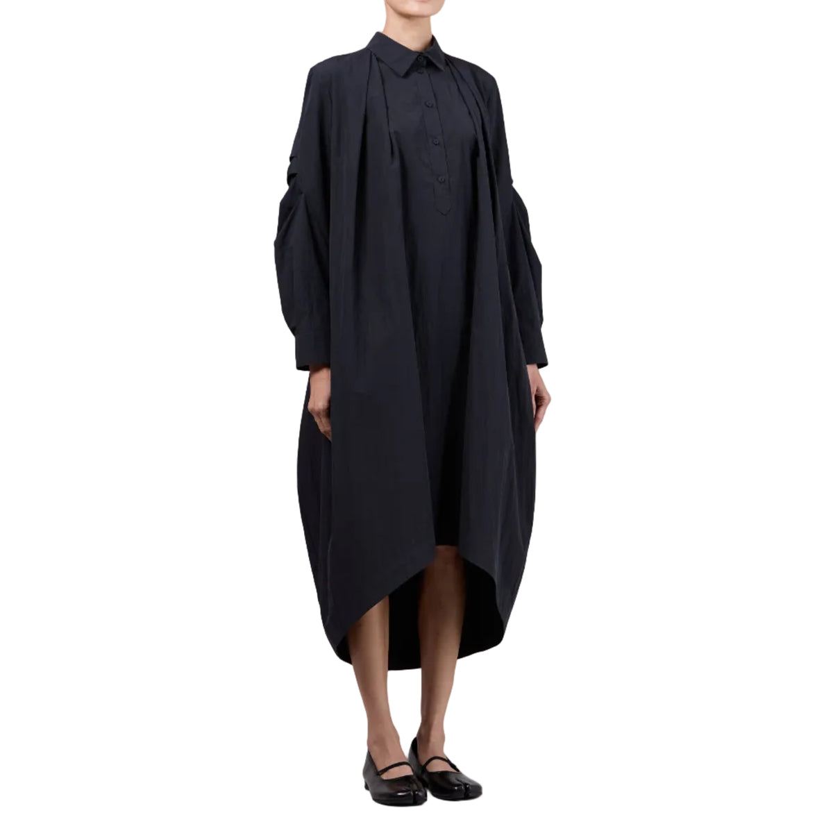 Pleated Shoulder Dress