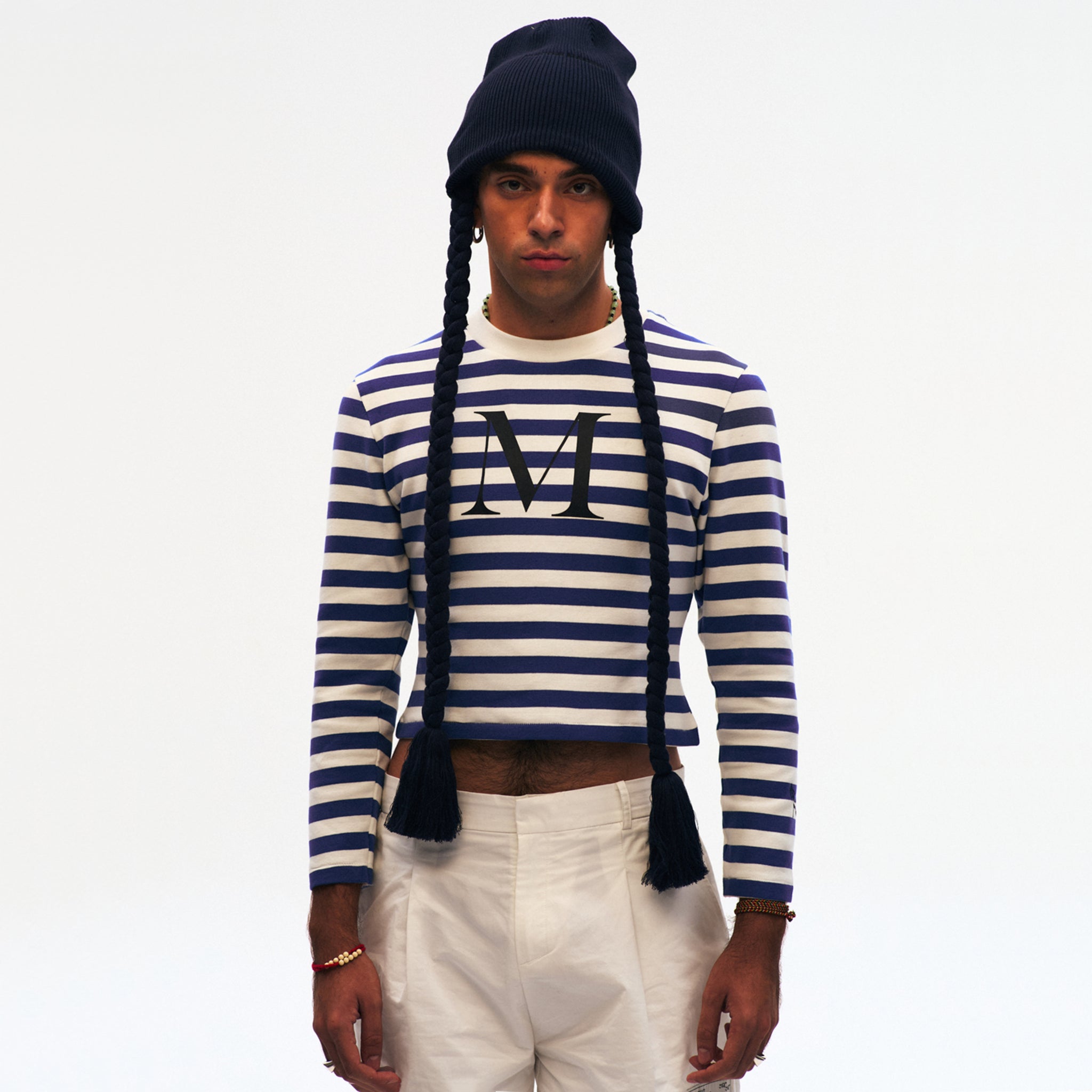Braid Beanie Navy