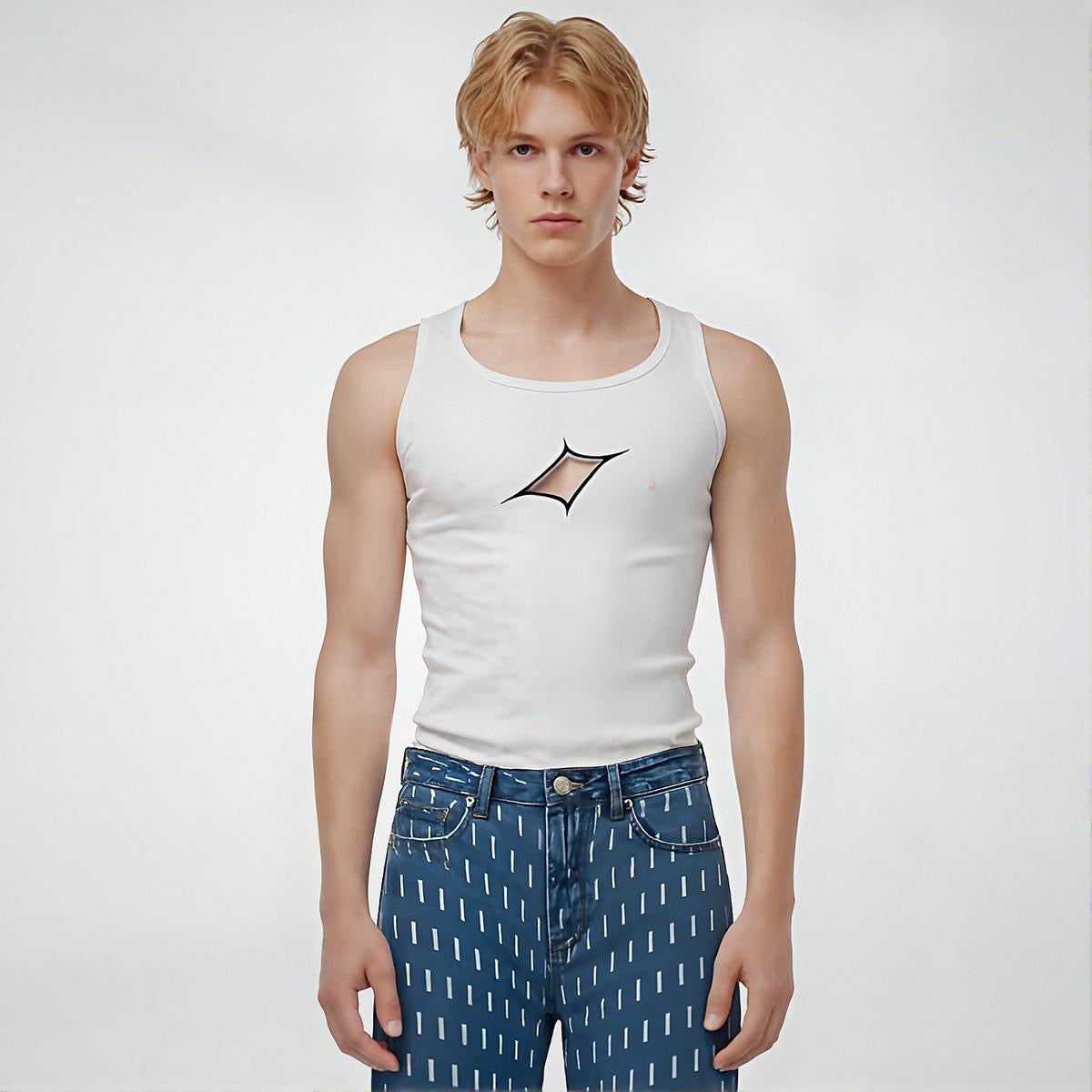 Tank Cut out Detail White