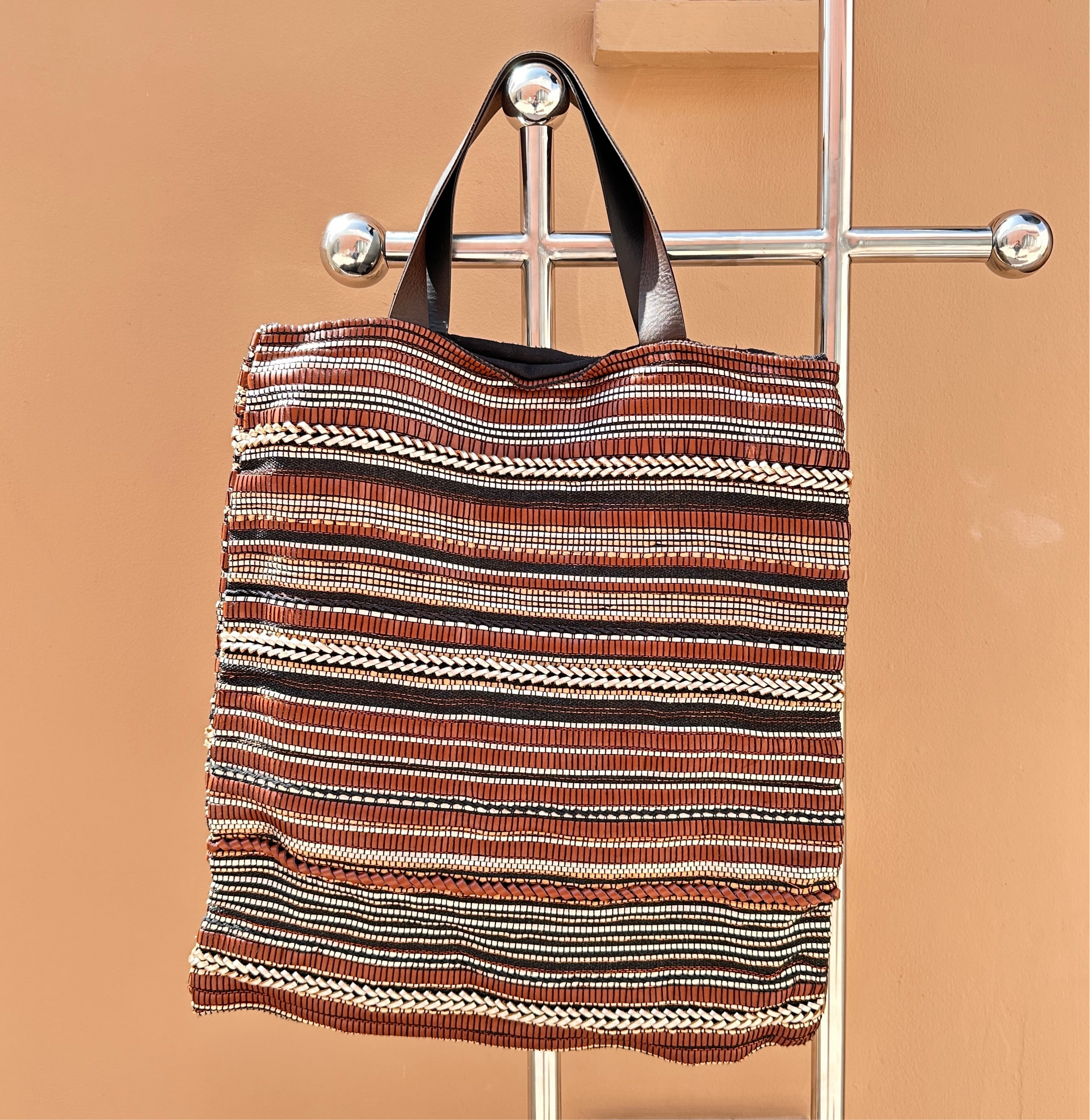 Woven Leather Tote Bag