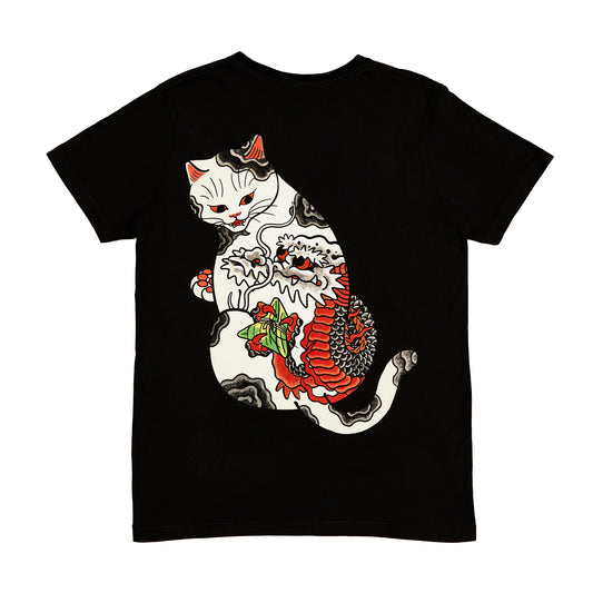 Cat Dragon tshirt Black
