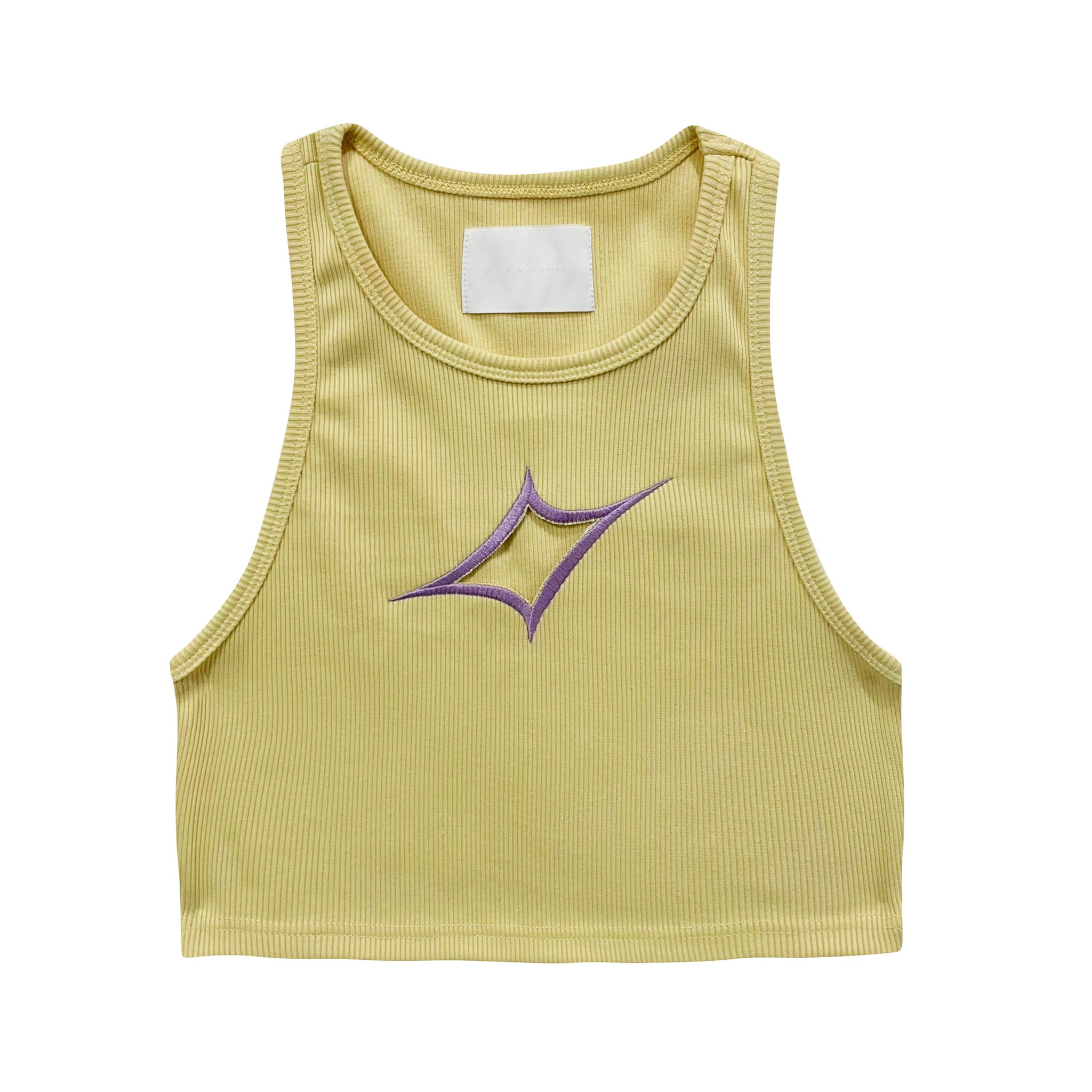 Crop Tank Cut out Detail mustard