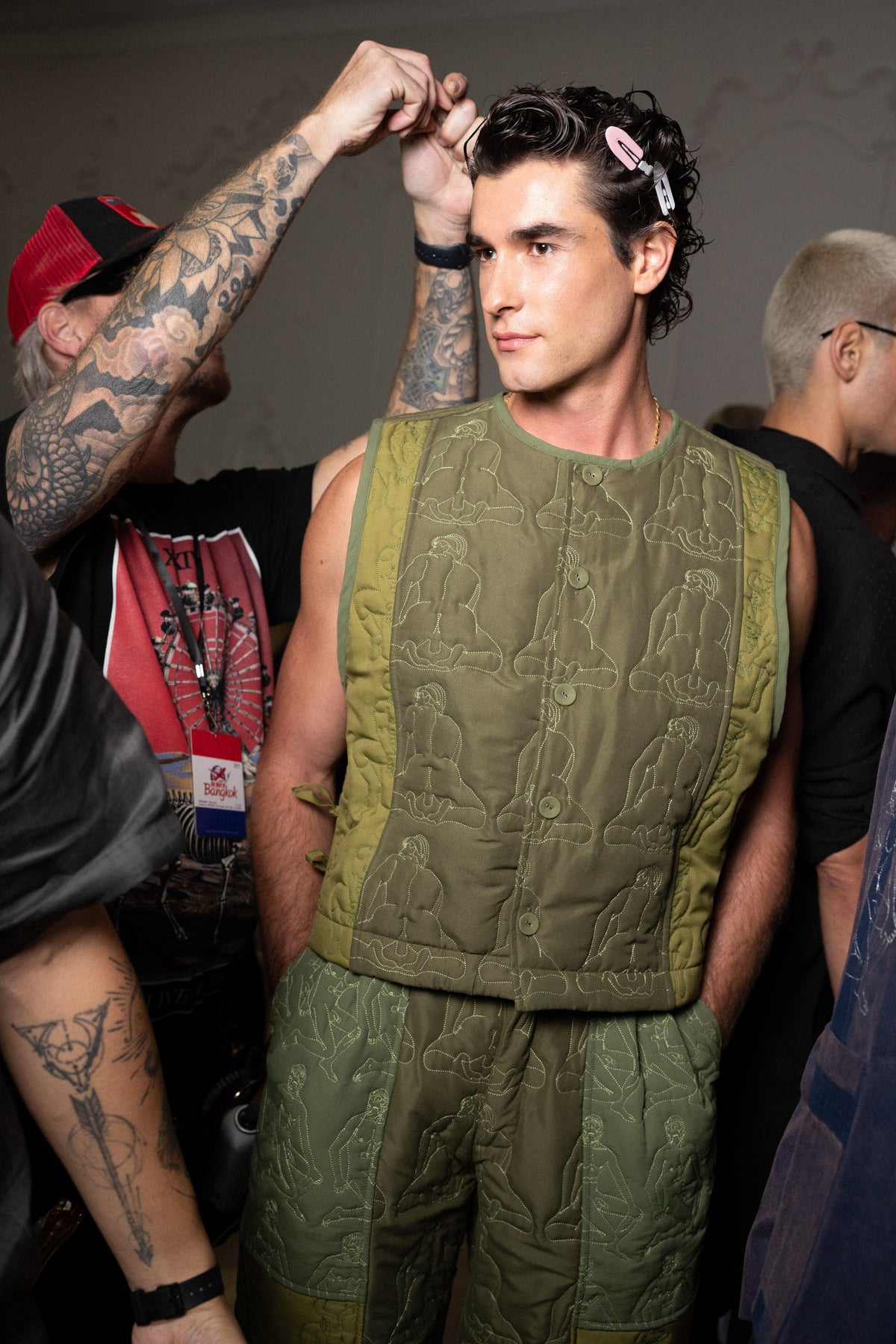 Nude Embroidery Down Vest
