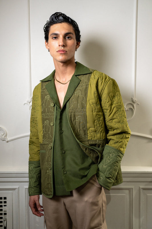 Nude Embroidery Down Jacket