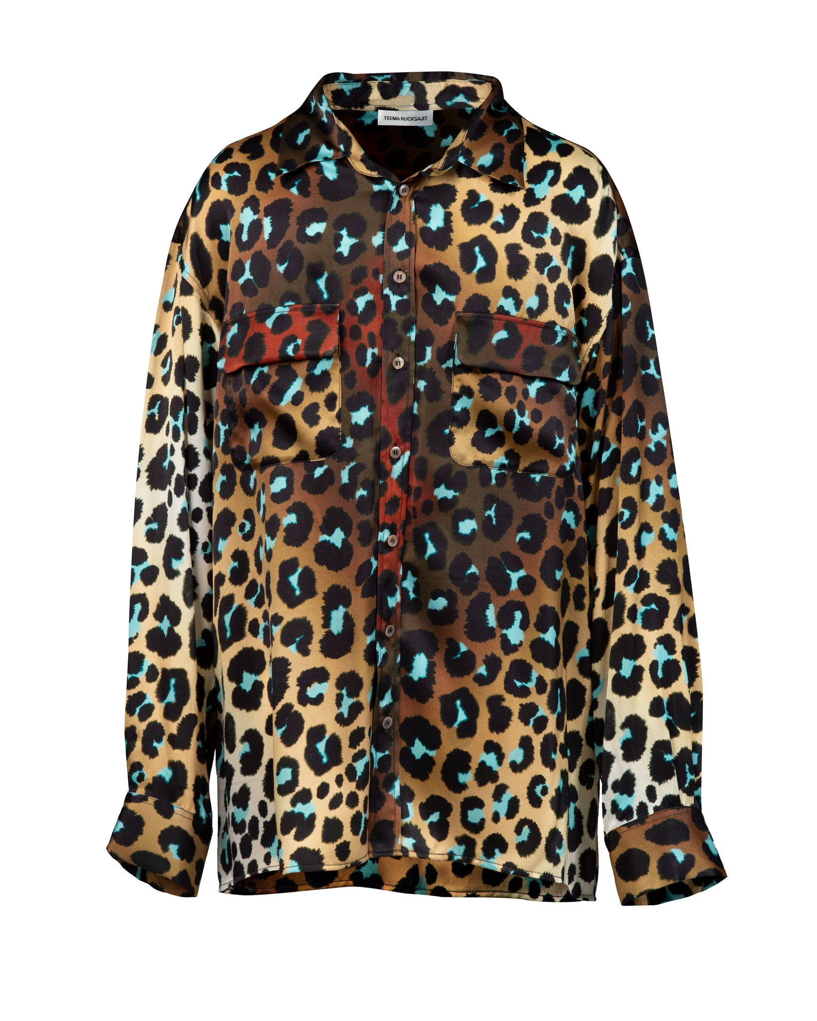 Dark Havana Oversized Silk Print Shirt