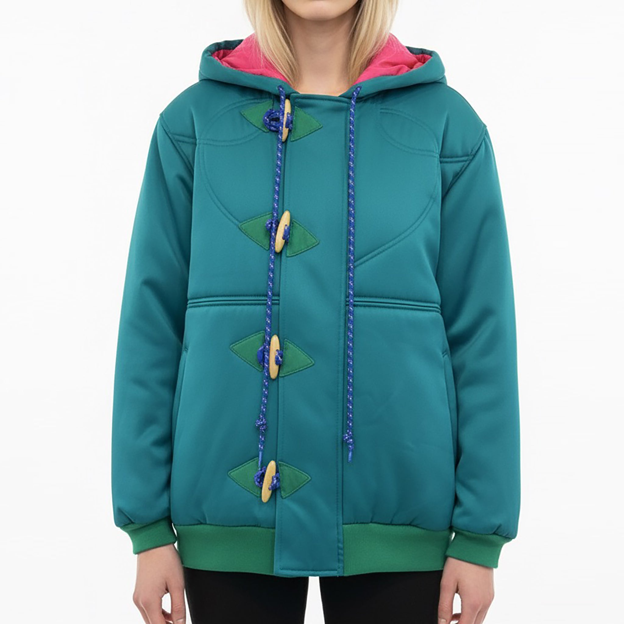 Bamboo buttons Hoodie Puffer JACKET