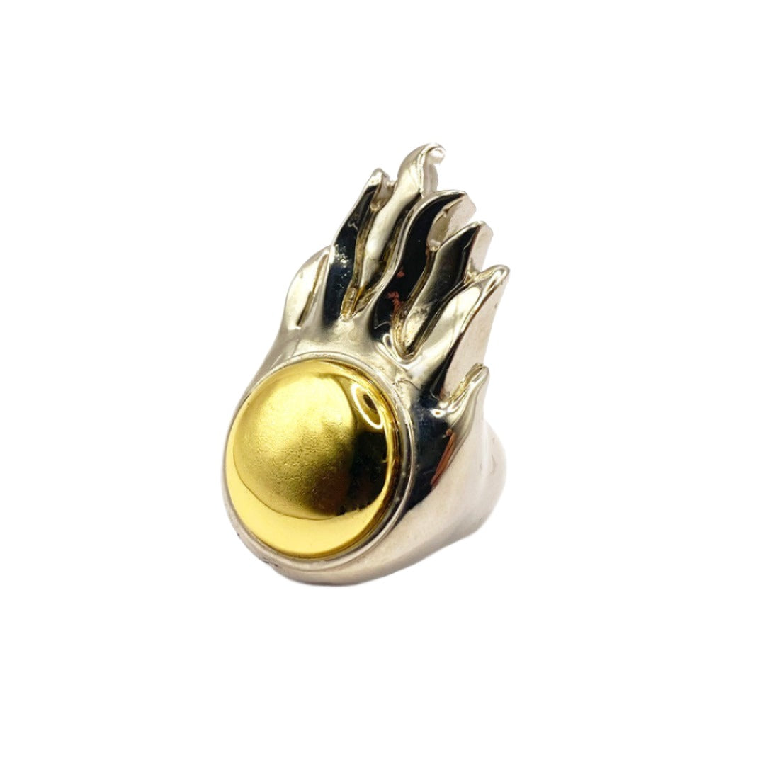 Flame ring silver & gold
