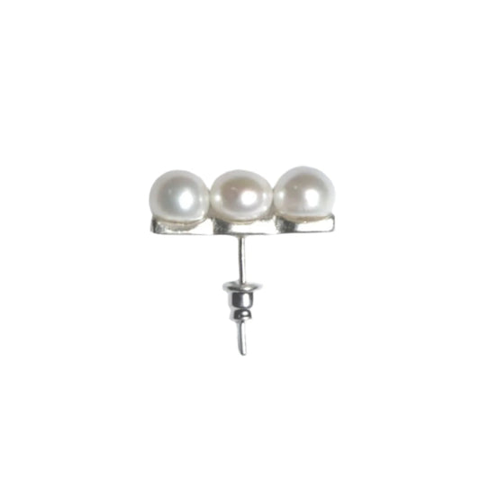 Triple pearl single earring