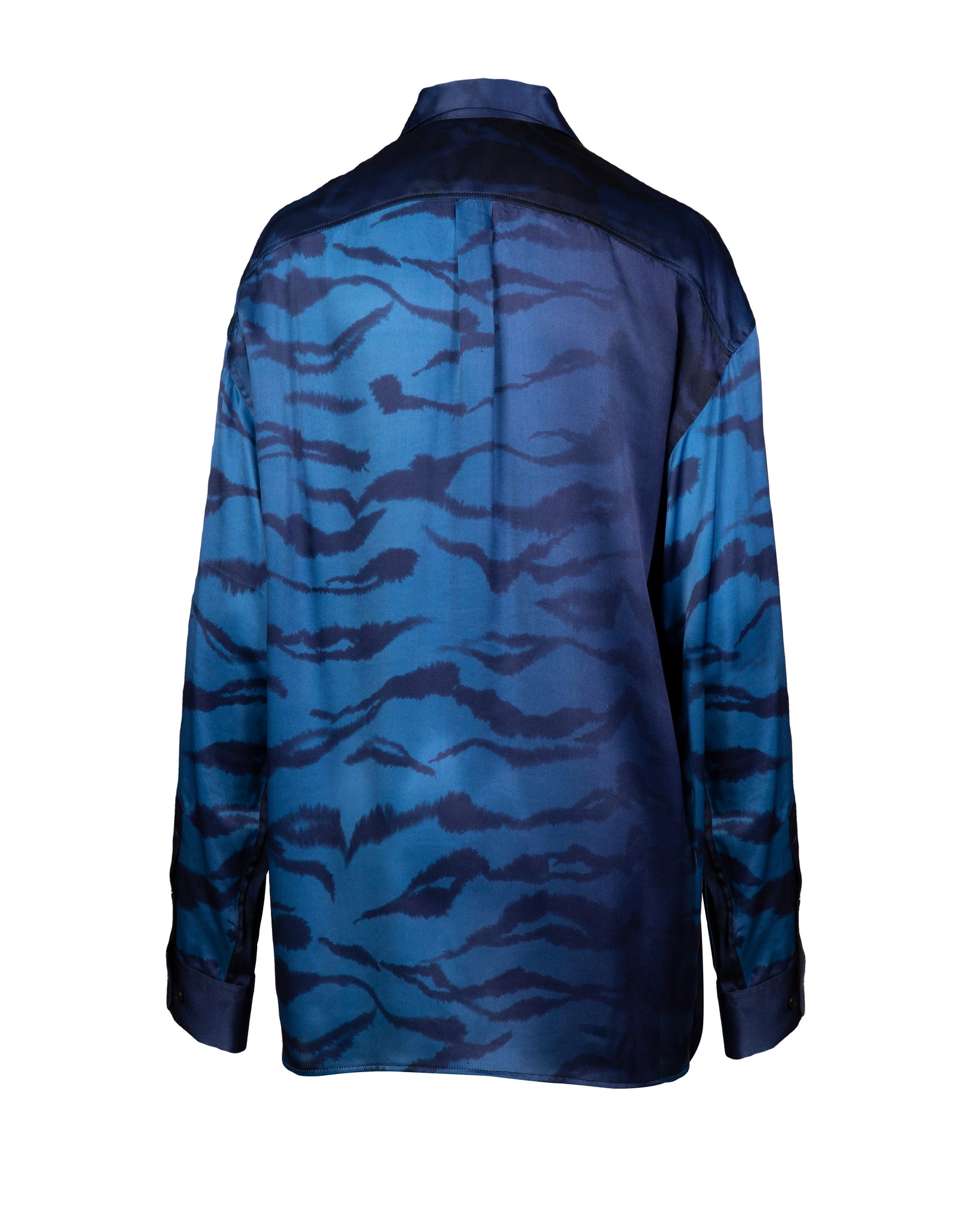 Midnight Tiger Oversized Silk Print Shirt